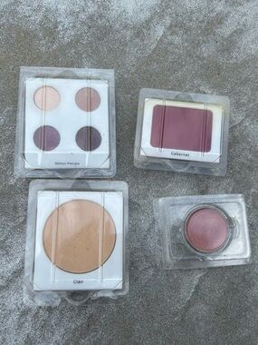 Variety of Makeup Accessories Blush, Face Powder, Eye Shadow
